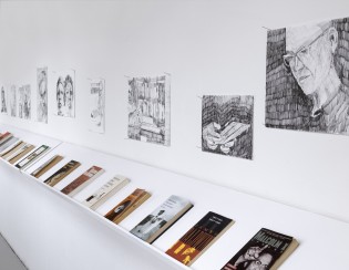 corridor with installation books & drawings